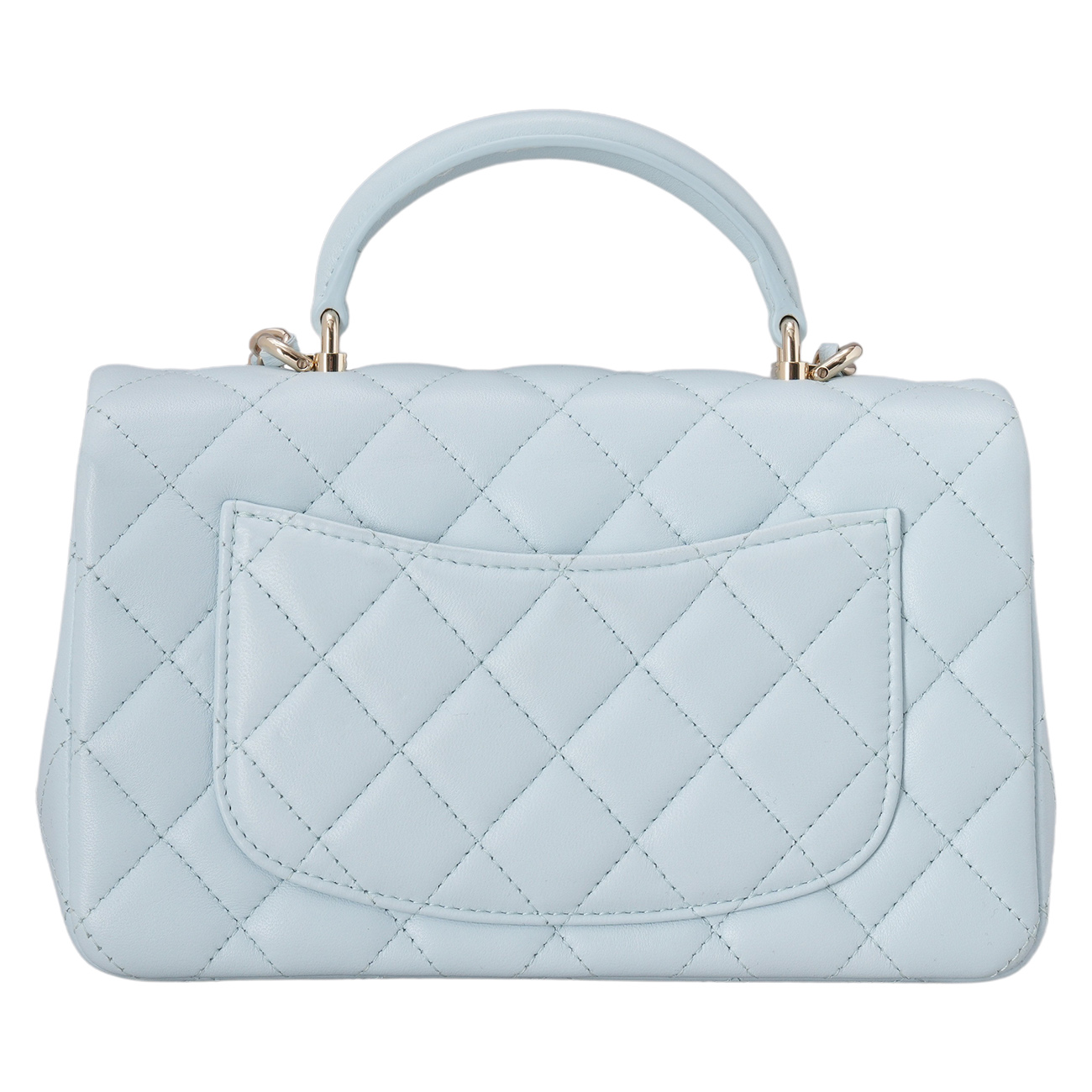 CHANEL(USED)샤넬 램스킨 클래식 뉴미니 탑핸들