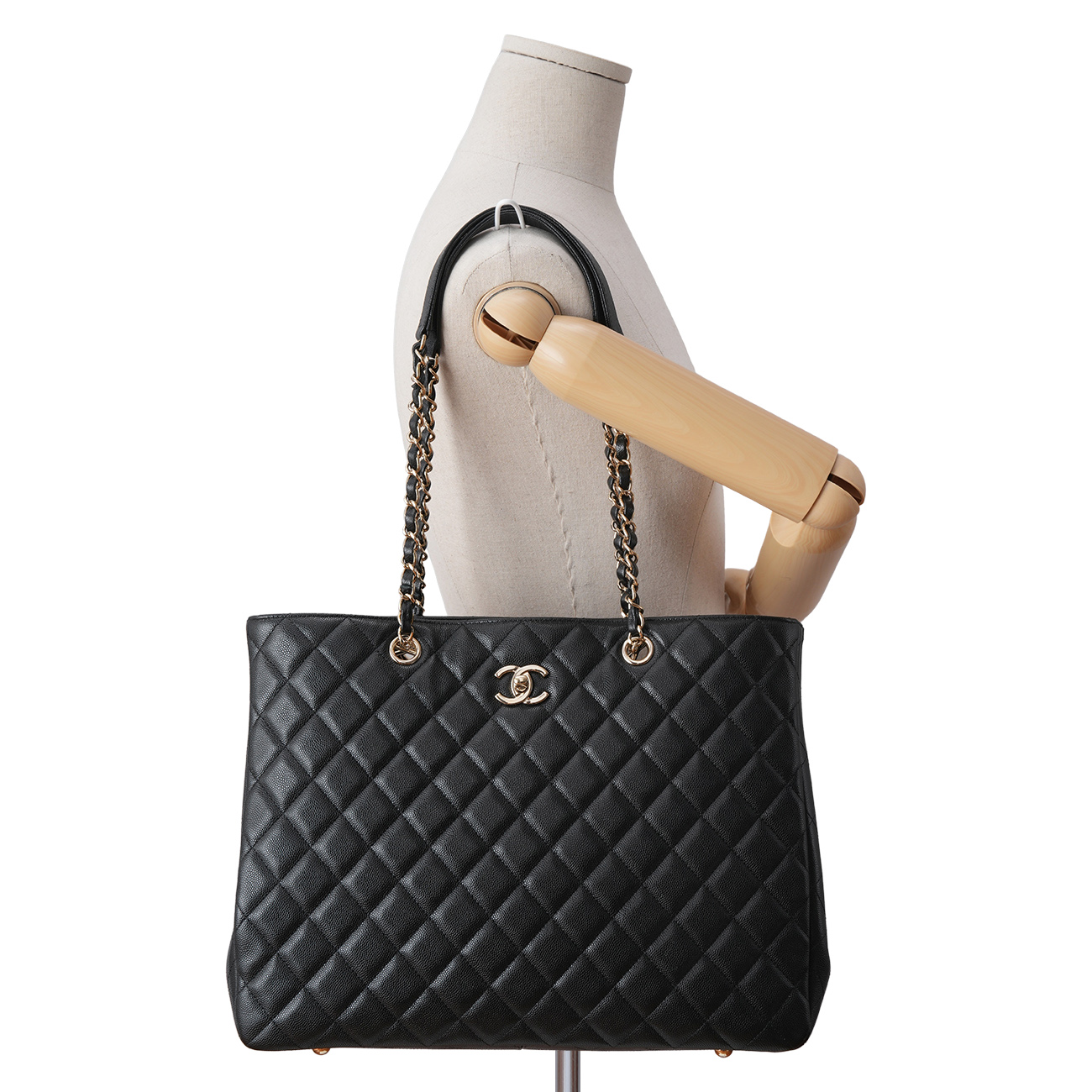 CHANEL(USED)샤넬 A91046 캐비어 타임리스 쇼퍼백