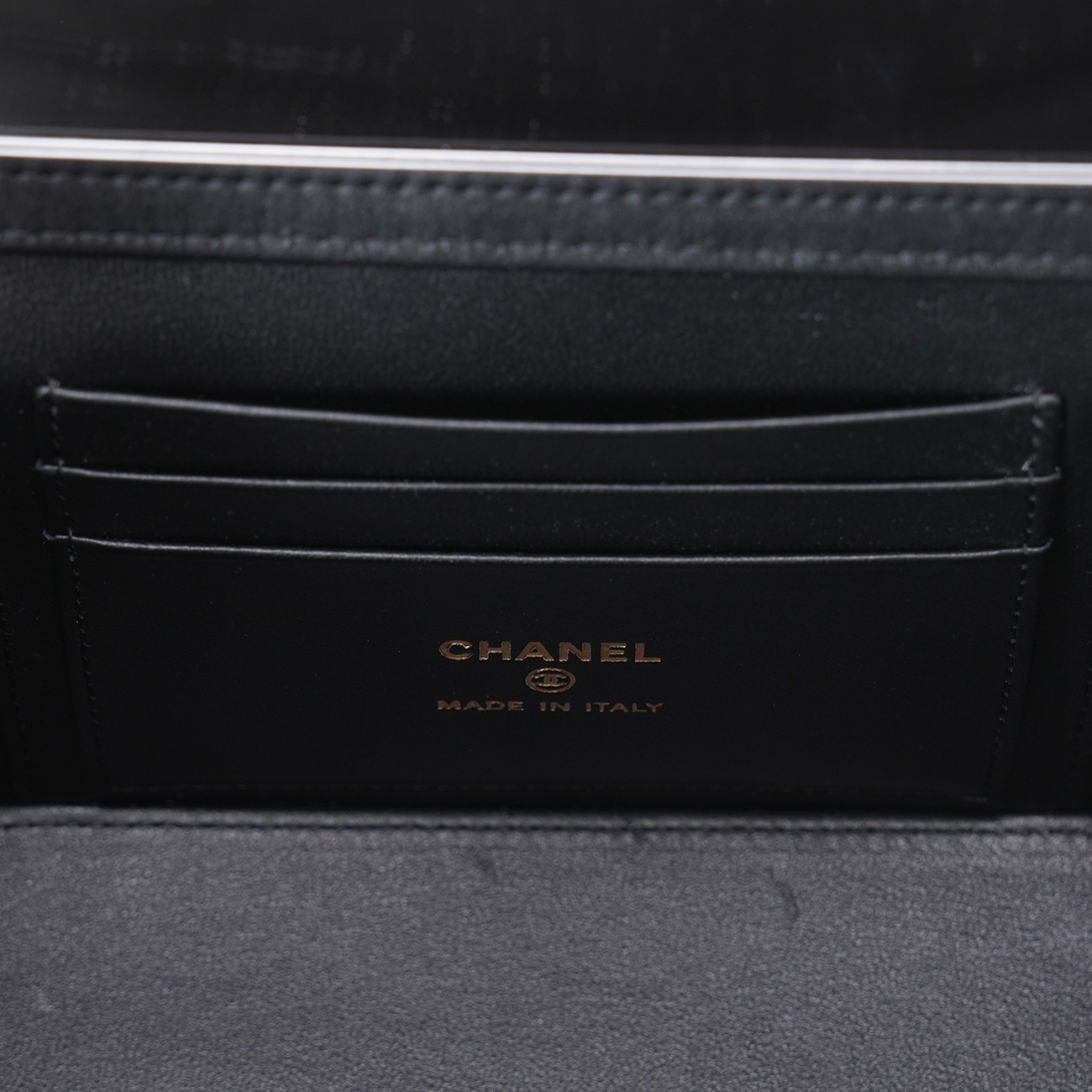 CHANEL(USED)샤넬 AP3956 램스킨 진주 탑핸들 직사각 베니티