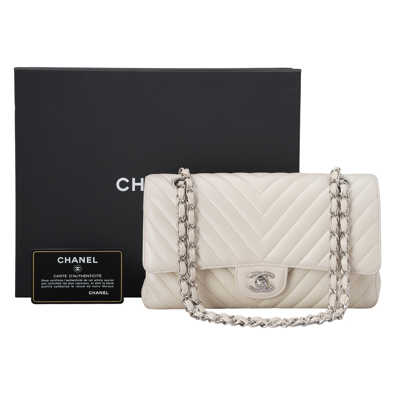 CHANEL(USED)샤넬 램스킨 쉐브론 클래식 미듐 플랩백