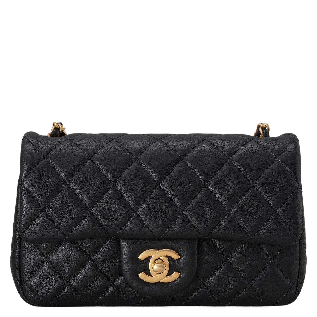 CHANEL(USED)샤넬 램스킨 뉴미니 골든볼 크로스백