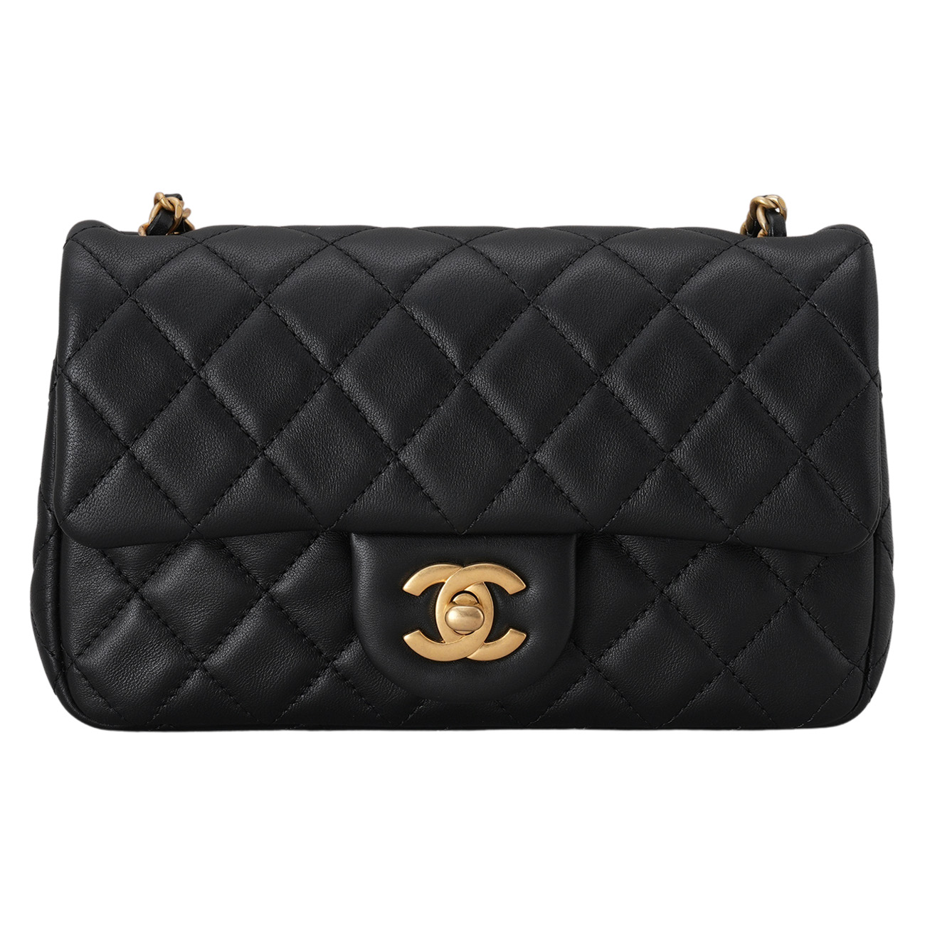 CHANEL(USED)샤넬 램스킨 뉴미니 골든볼 크로스백