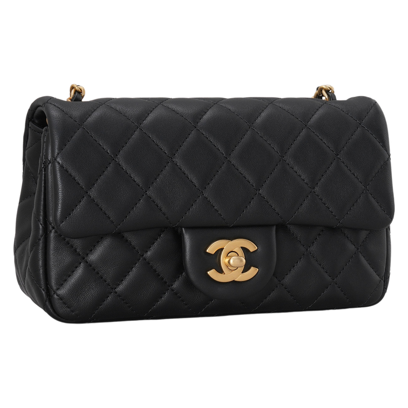 CHANEL(USED)샤넬 램스킨 뉴미니 골든볼 크로스백