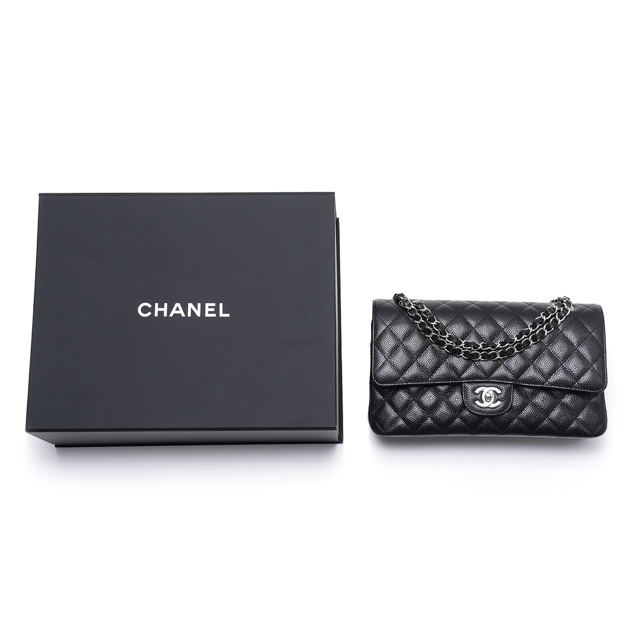 CHANEL(USED)샤넬 A01112 캐비어 클래식 미듐 플랩백