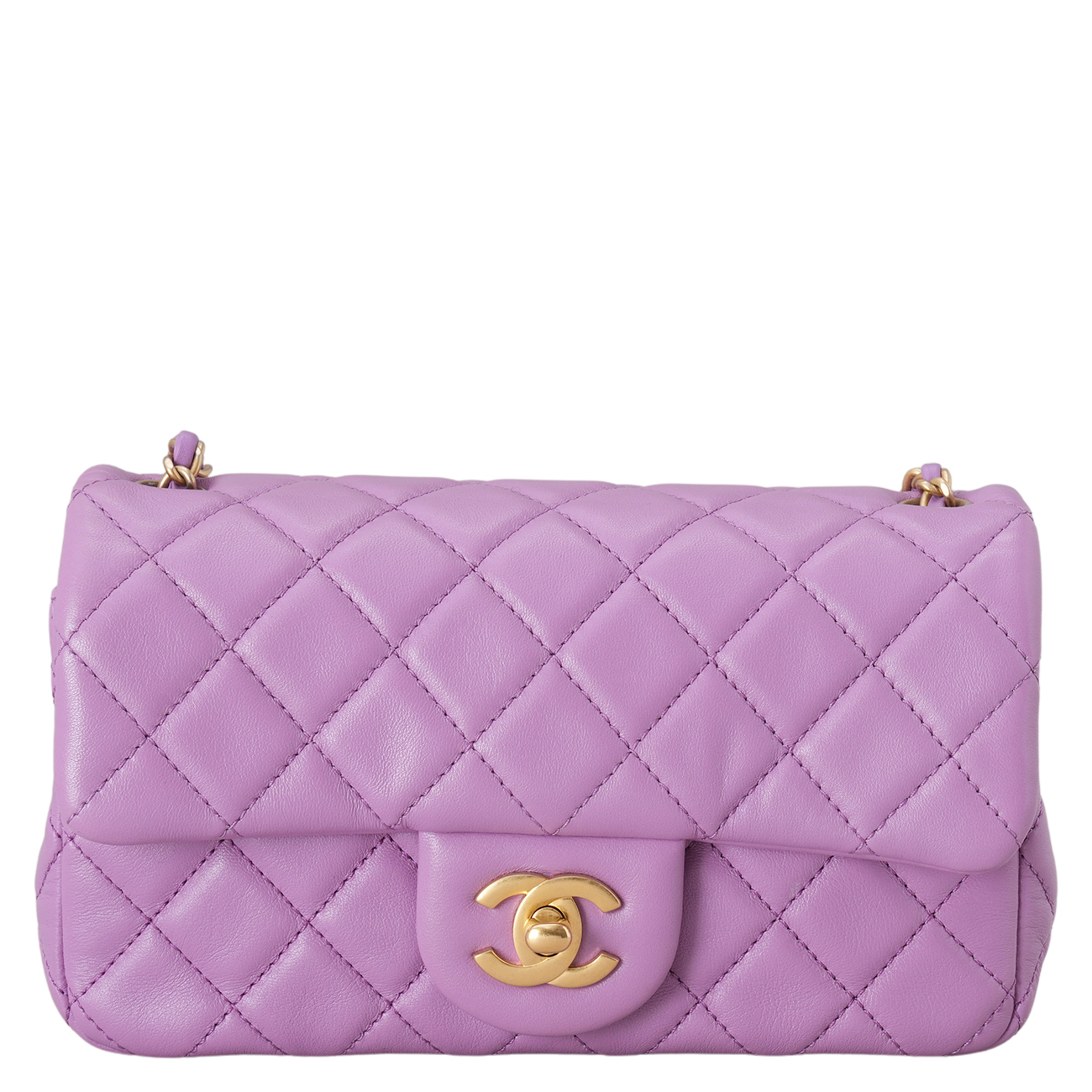 CHANEL(USED)샤넬 램스킨 뉴미니 골든볼 크로스백