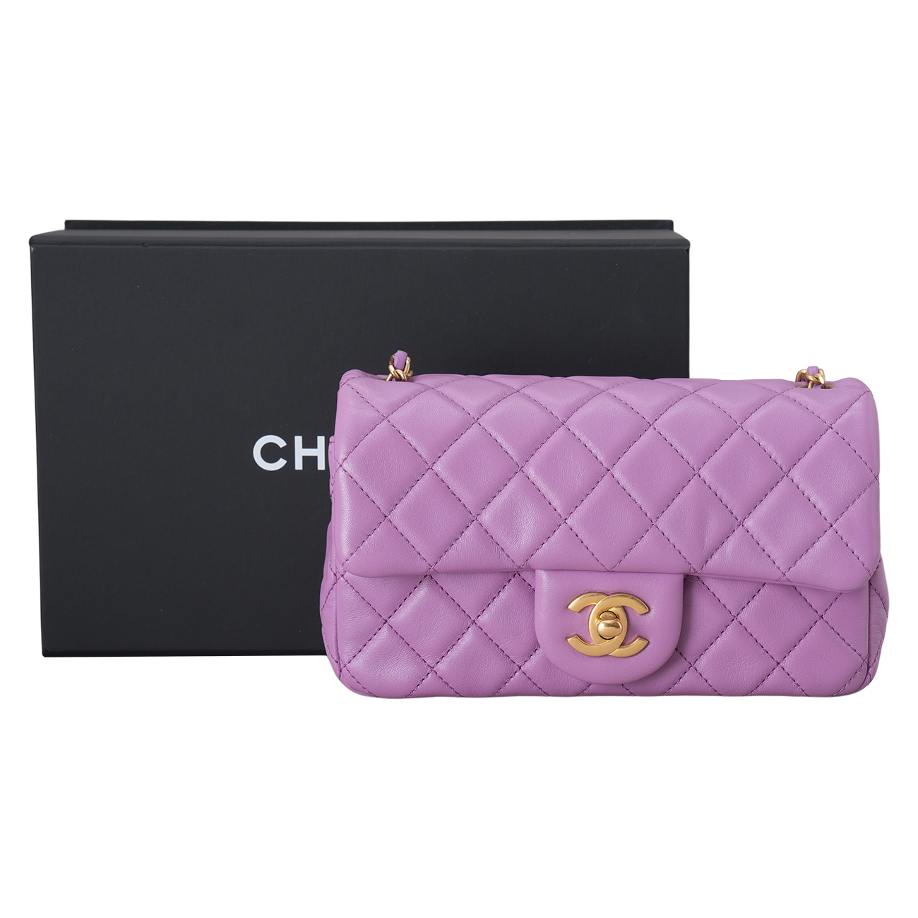 CHANEL(USED)샤넬 램스킨 뉴미니 골든볼 크로스백