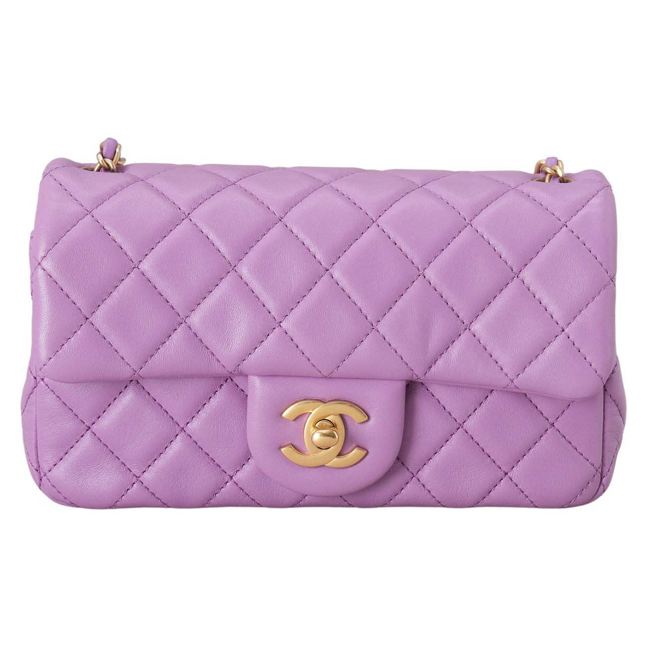 CHANEL(USED)샤넬 램스킨 뉴미니 골든볼 크로스백