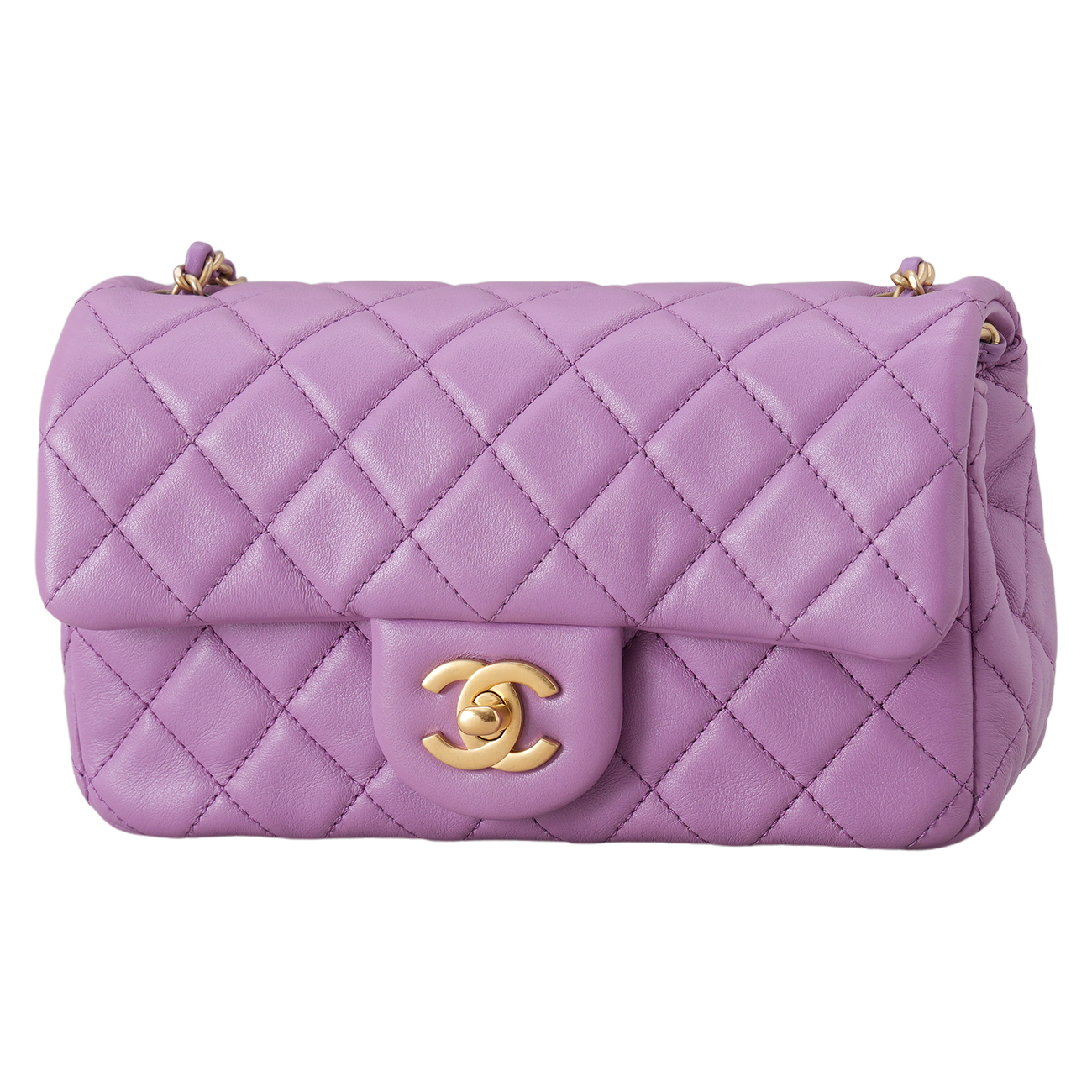 CHANEL(USED)샤넬 램스킨 뉴미니 골든볼 크로스백