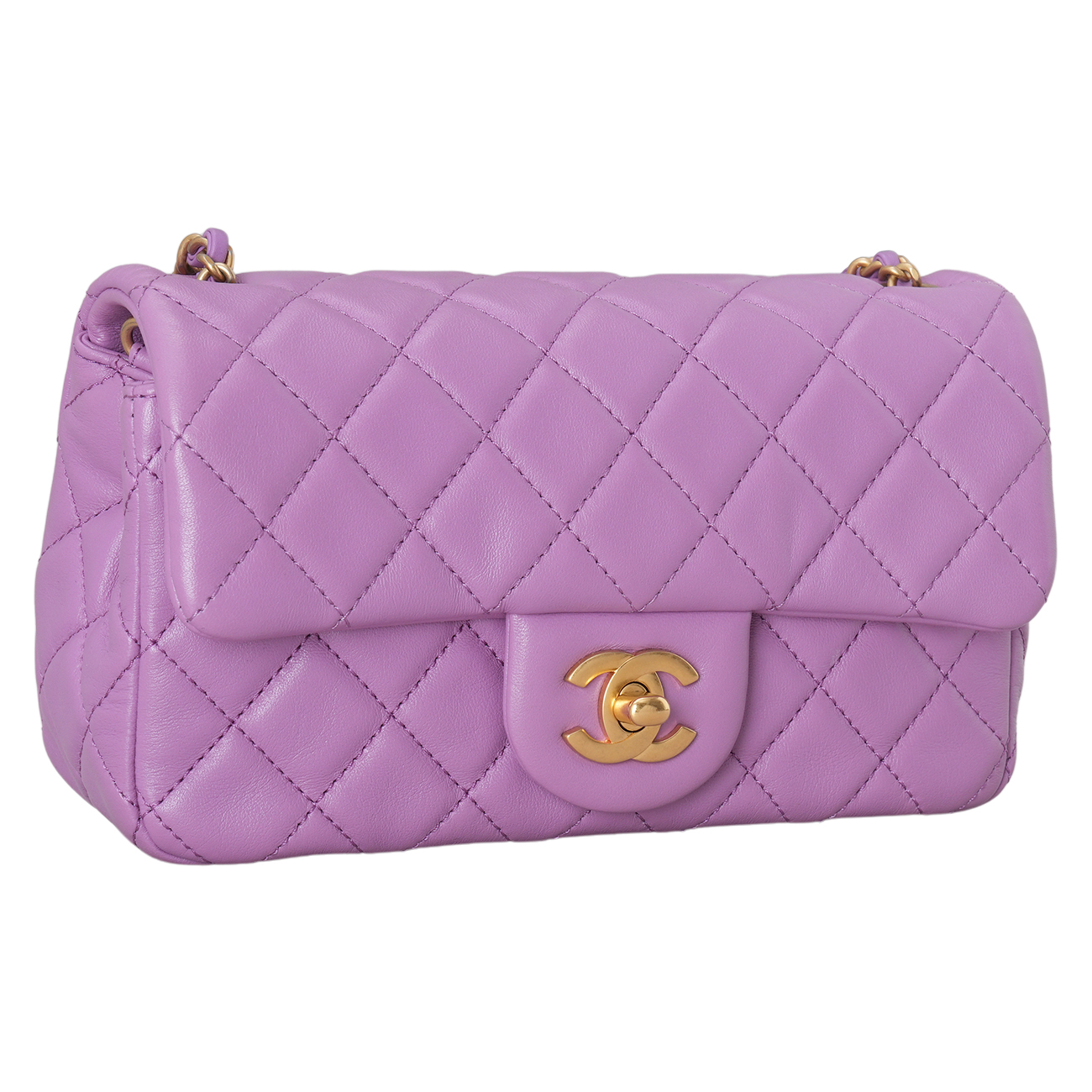 CHANEL(USED)샤넬 램스킨 뉴미니 골든볼 크로스백