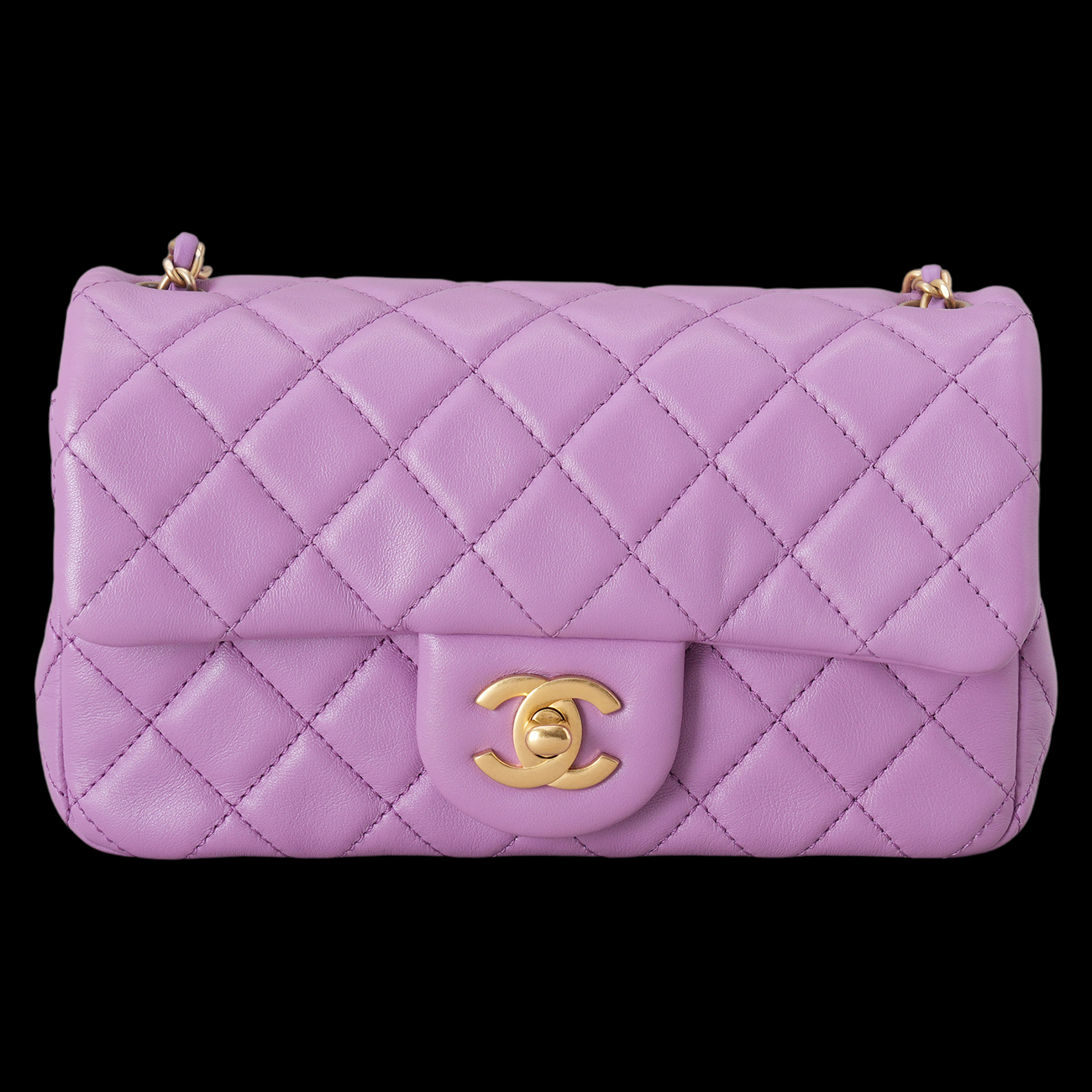 CHANEL(USED)샤넬 램스킨 뉴미니 골든볼 크로스백