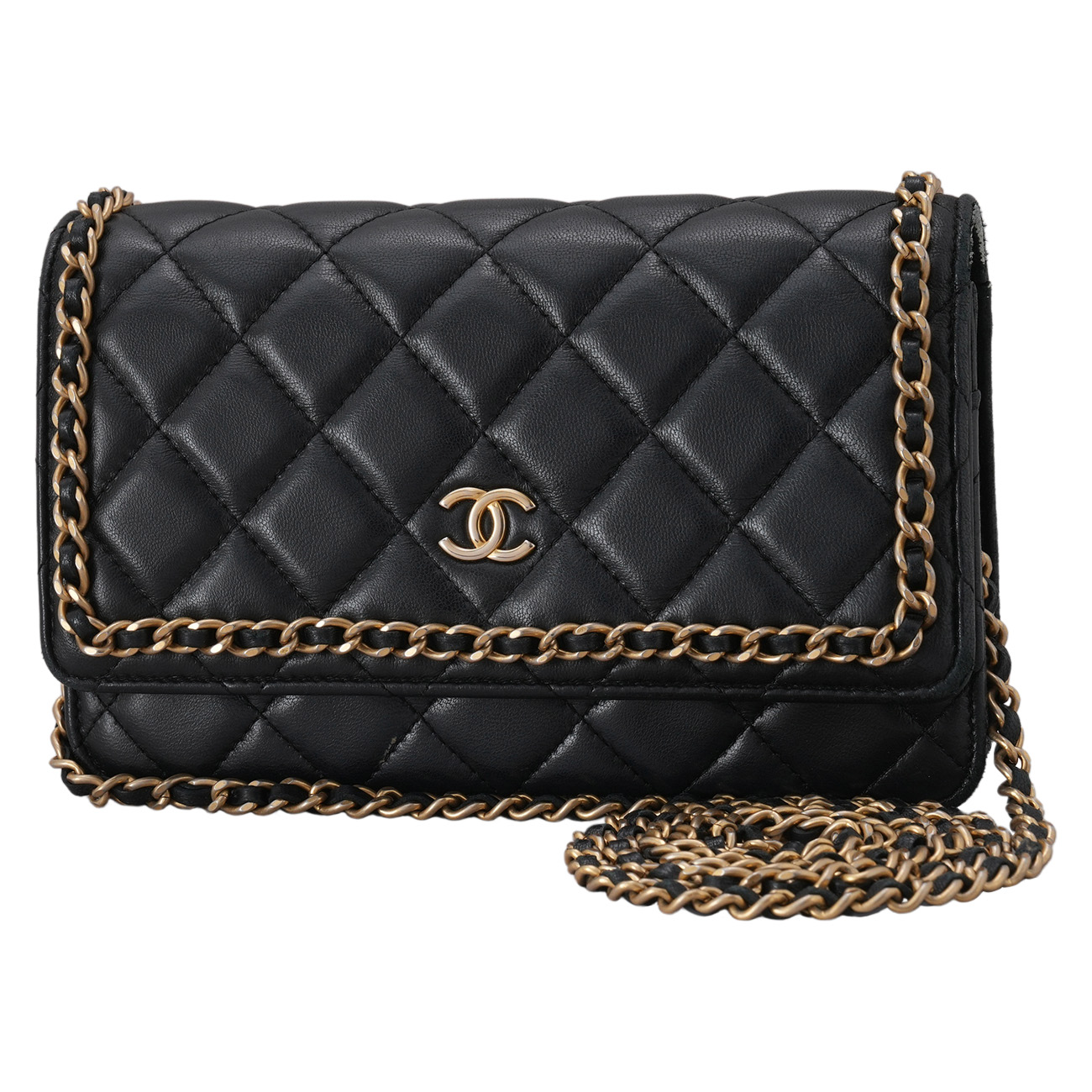 CHANEL(USED)샤넬 시즌 램스킨 체인 WOC
