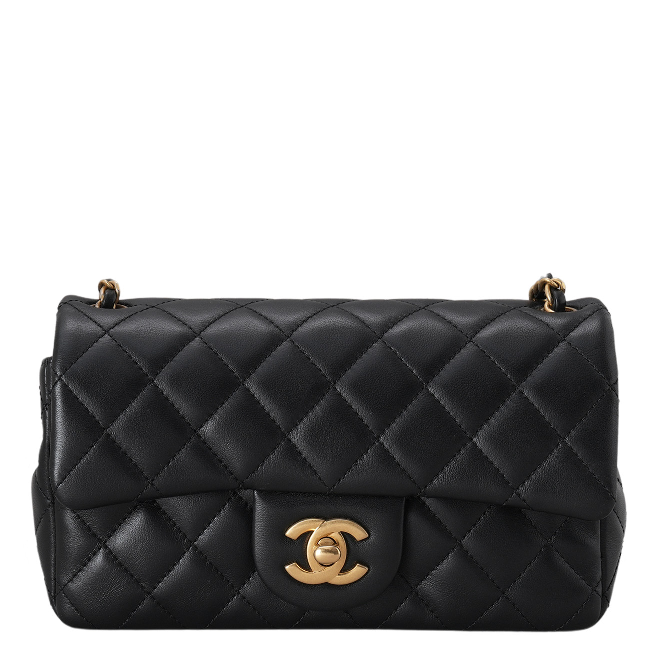 CHANEL(USED)샤넬 시즌 램스킨 프릴장식 뉴미니 크로스백