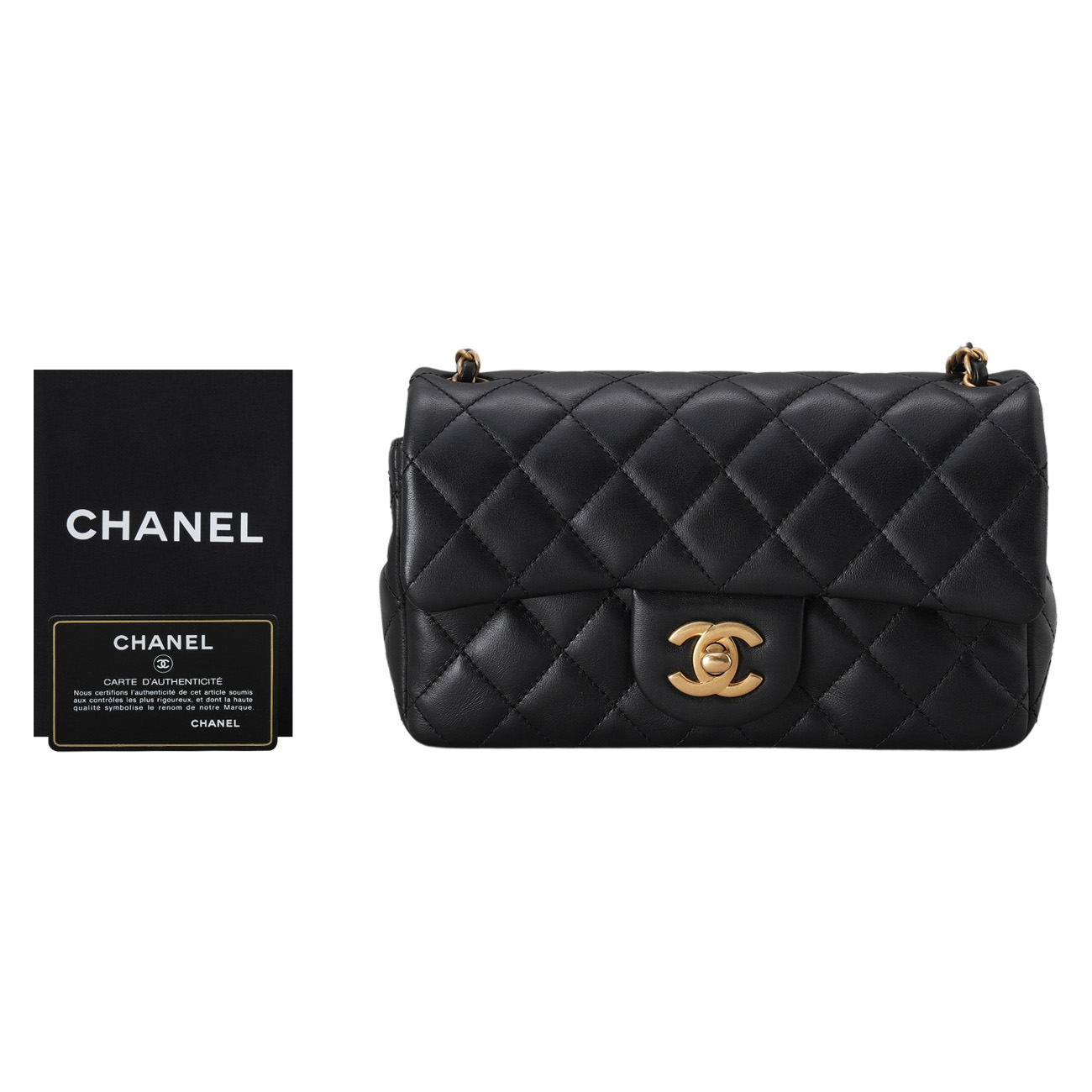 CHANEL(USED)샤넬 시즌 램스킨 프릴장식 뉴미니 크로스백