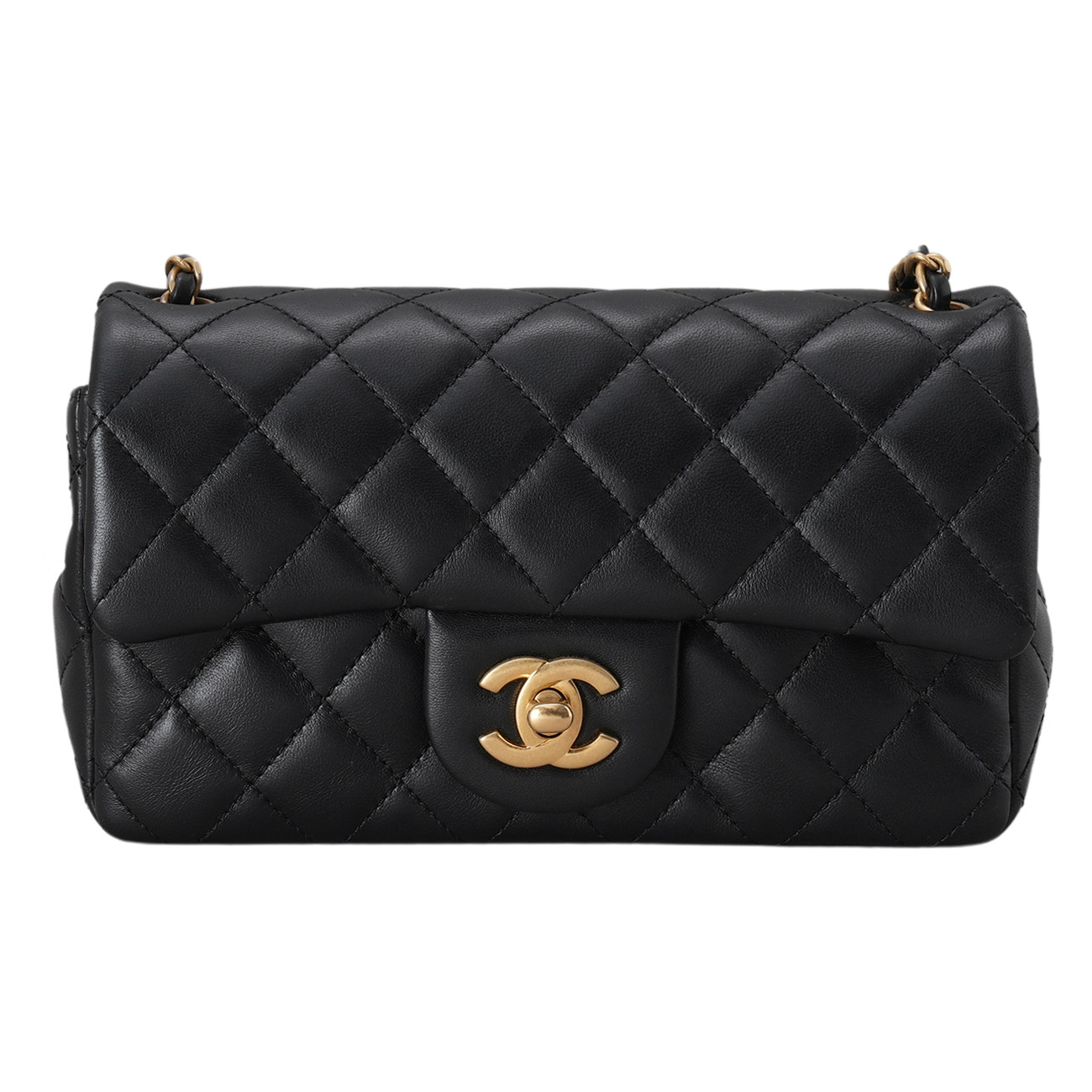 CHANEL(USED)샤넬 시즌 램스킨 프릴장식 뉴미니 크로스백