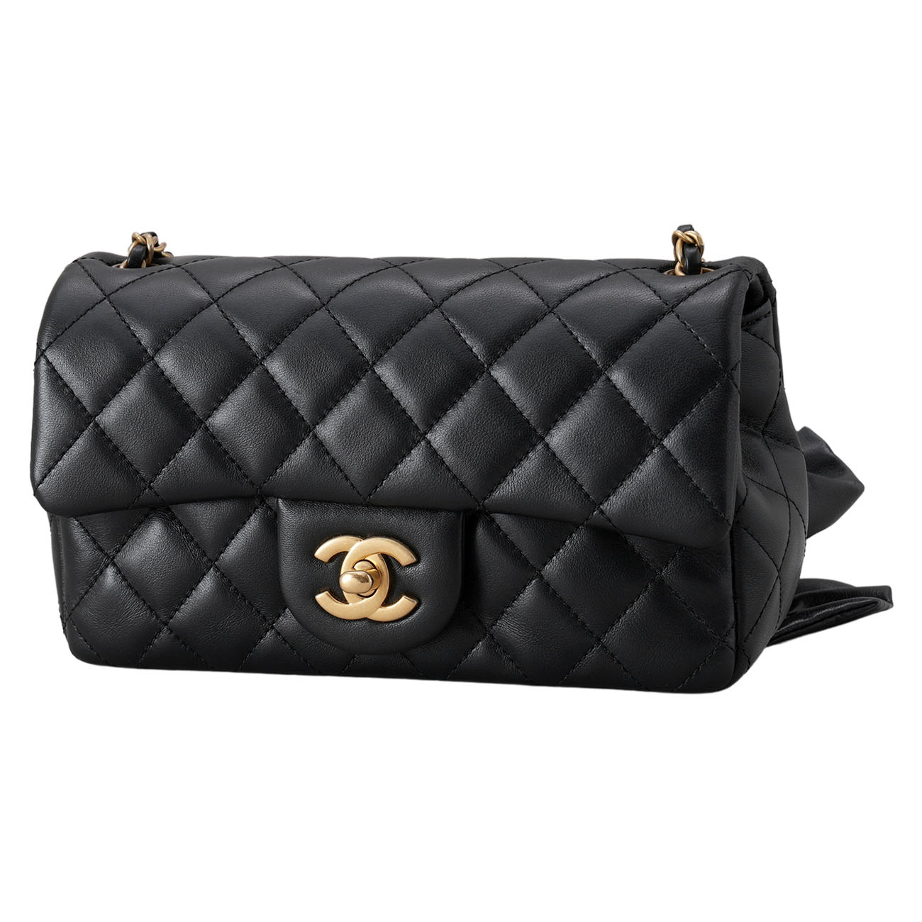 CHANEL(USED)샤넬 시즌 램스킨 프릴장식 뉴미니 크로스백