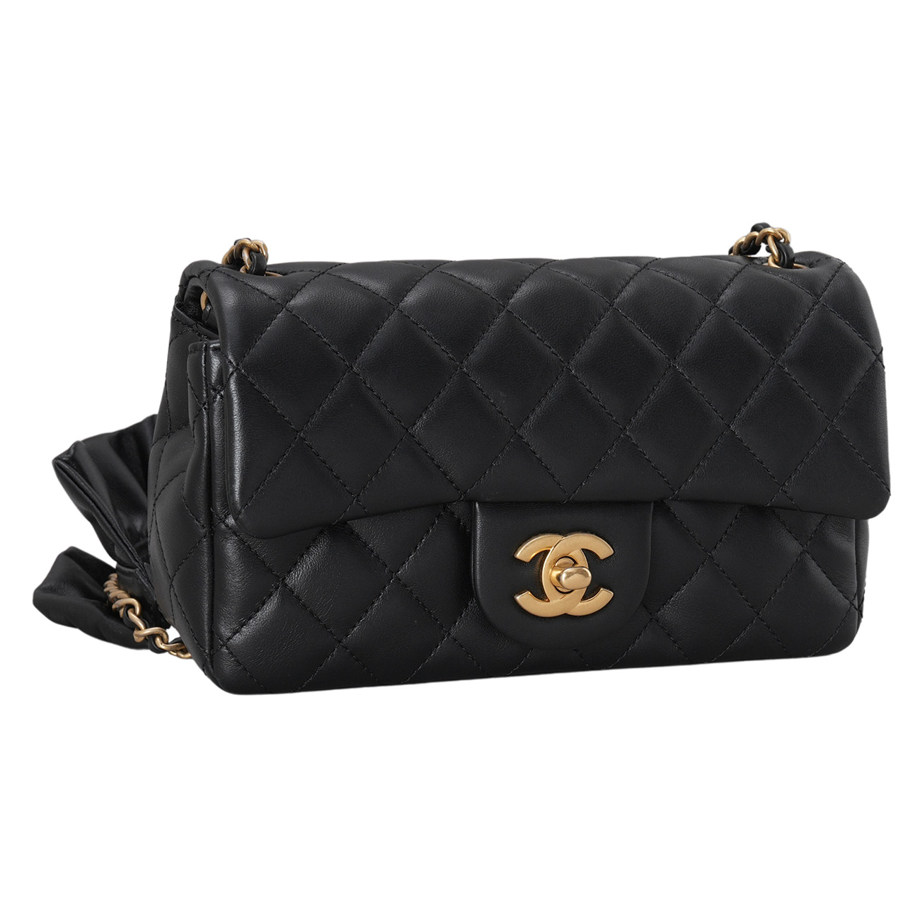 CHANEL(USED)샤넬 시즌 램스킨 프릴장식 뉴미니 크로스백