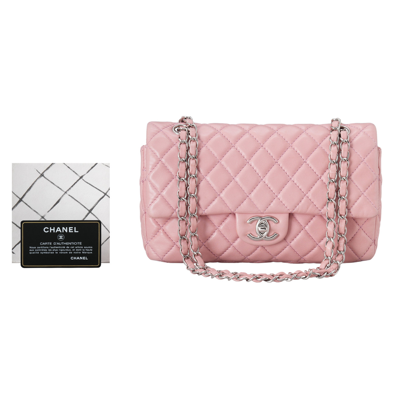 CHANEL(USED)샤넬 램스킨 클래식 미듐