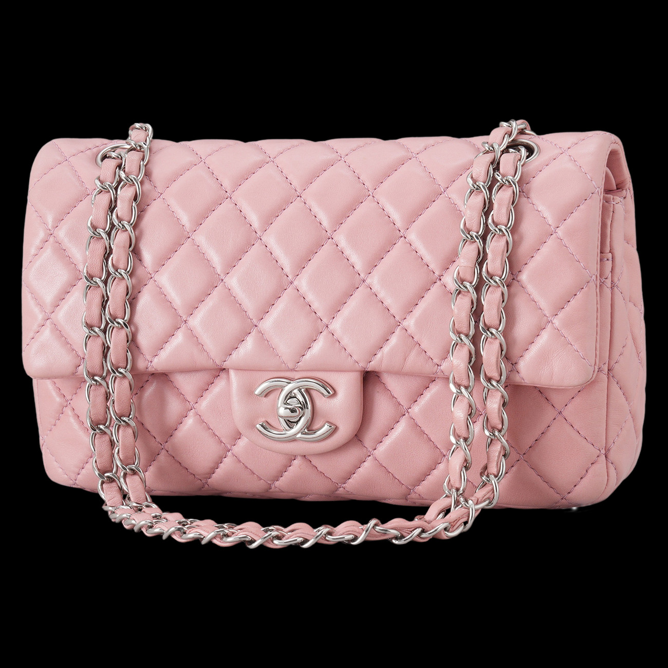 CHANEL(USED)샤넬 램스킨 클래식 미듐