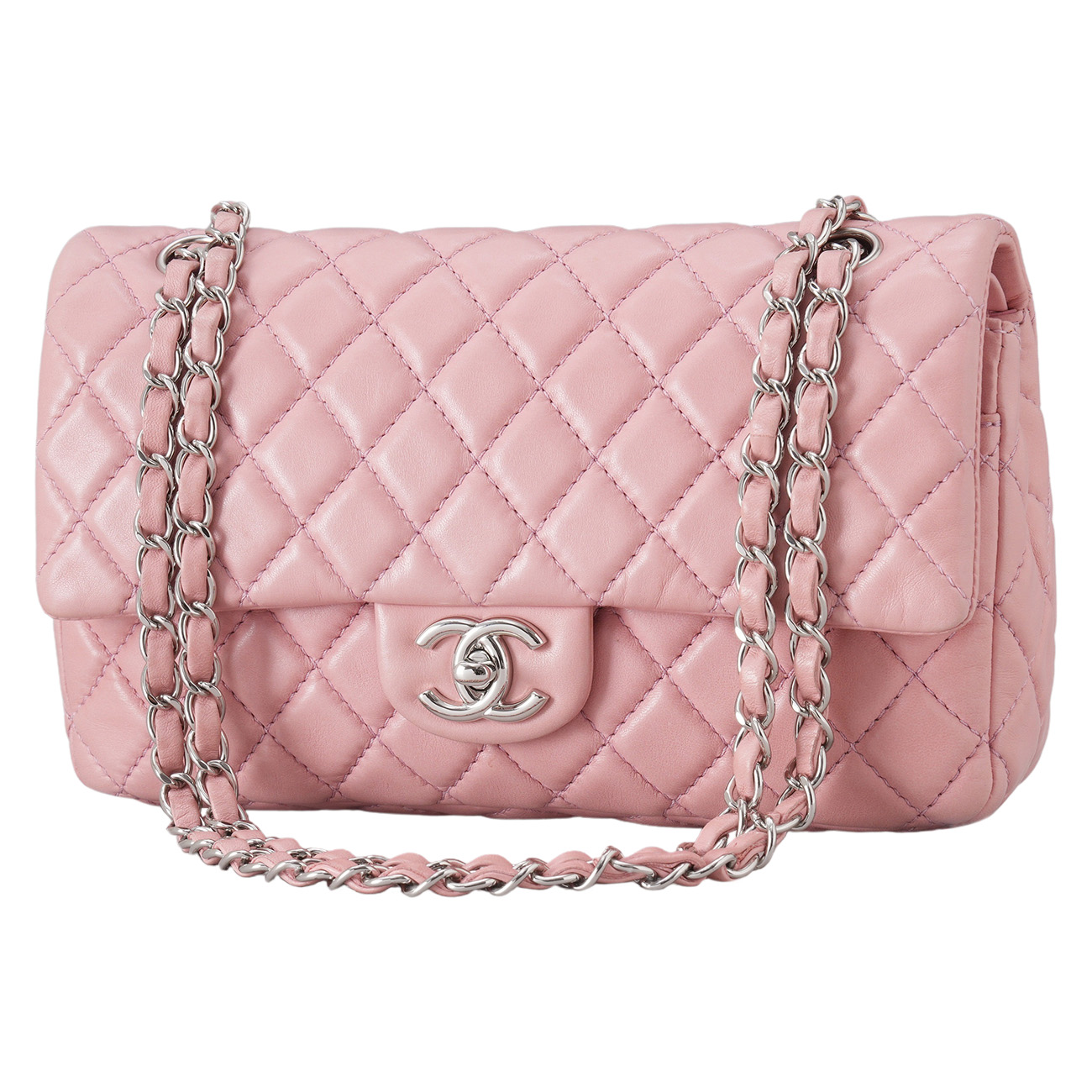 CHANEL(USED)샤넬 램스킨 클래식 미듐