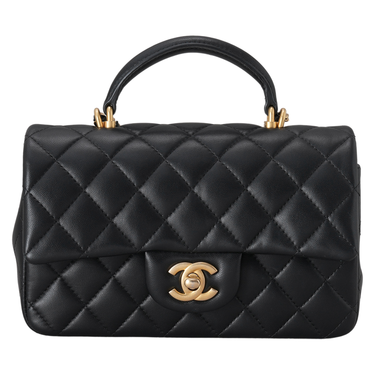 CHANEL(USED)샤넬 램스킨 클래식 뉴미니 탑핸들