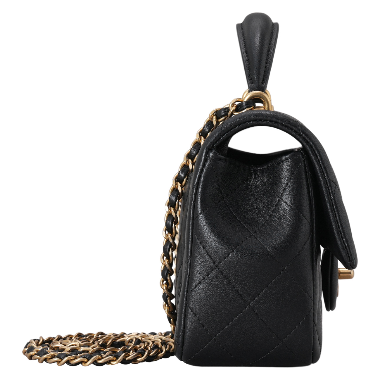 CHANEL(USED)샤넬 램스킨 클래식 뉴미니 탑핸들