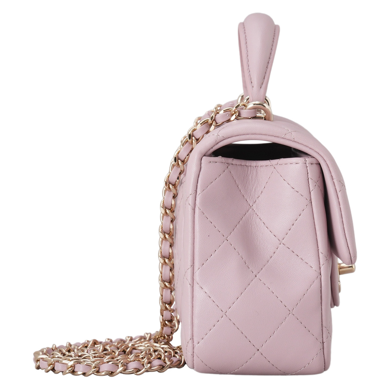 CHANEL(USED)샤넬 램스킨 클래식 뉴미니 탑핸들