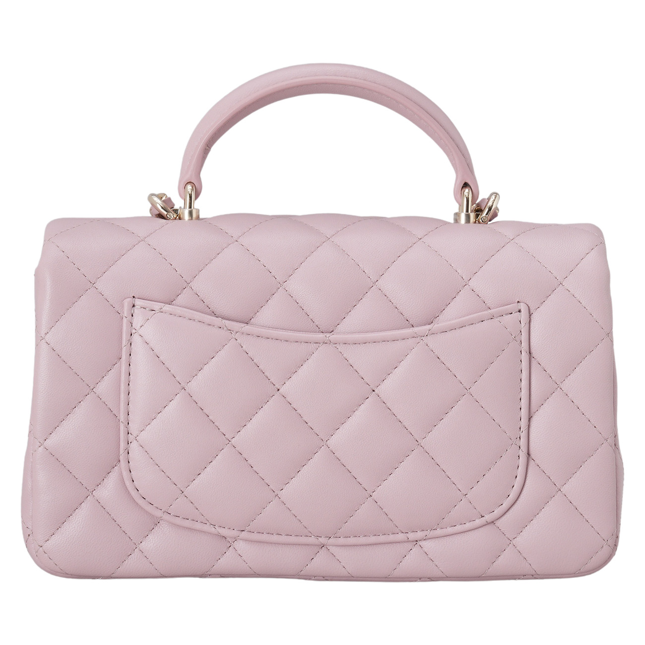 CHANEL(USED)샤넬 램스킨 클래식 뉴미니 탑핸들