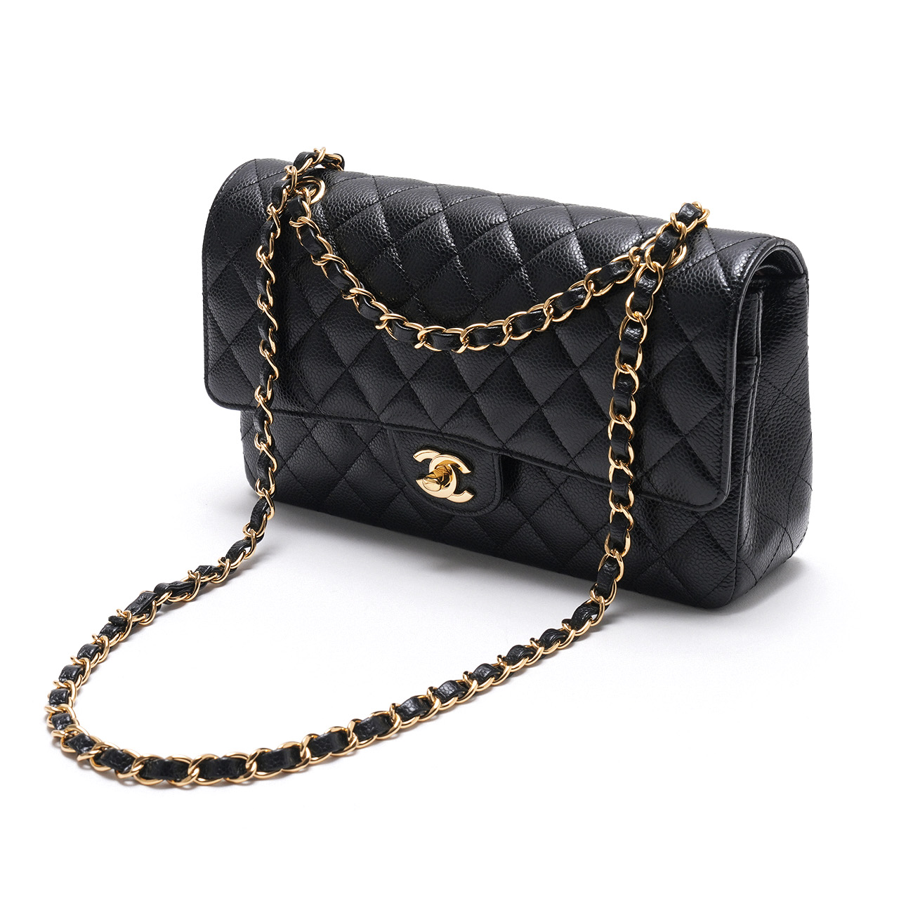 CHANEL(USED)샤넬 A01112 캐비어 클래식 미듐 플랩백