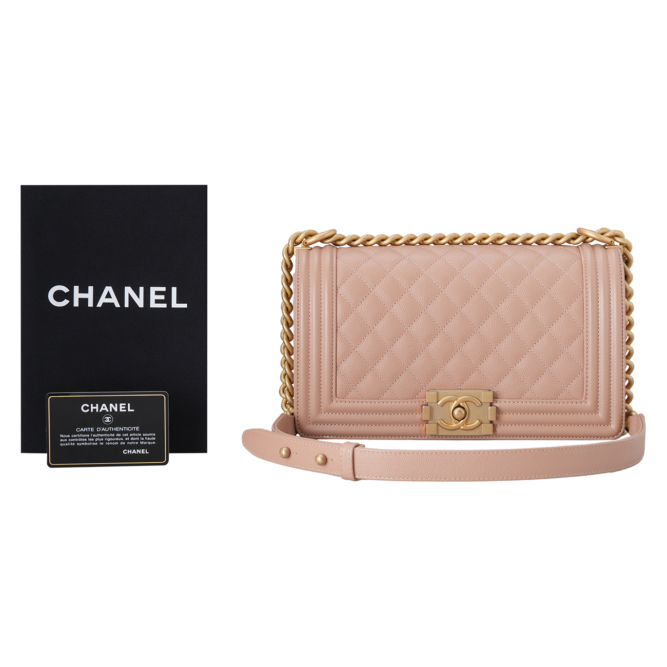 CHANEL(USED)샤넬 캐비어 보이샤넬 미듐 플랩백
