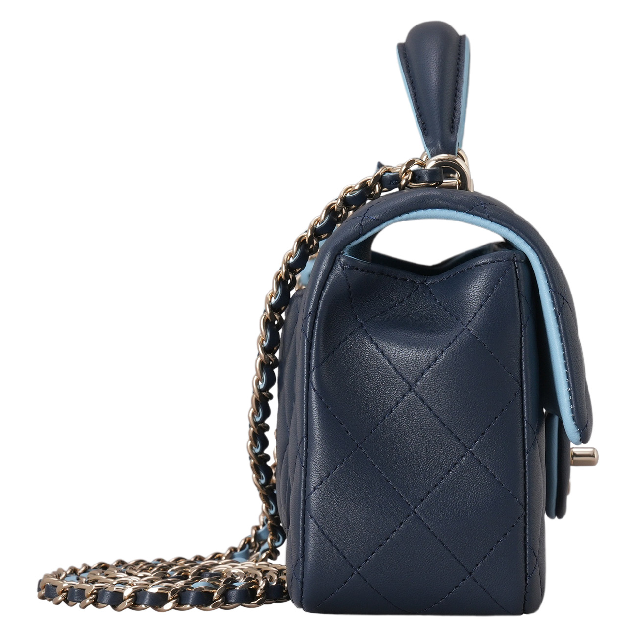 CHANEL(USED)샤넬 램스킨 클래식 뉴미니 탑핸들