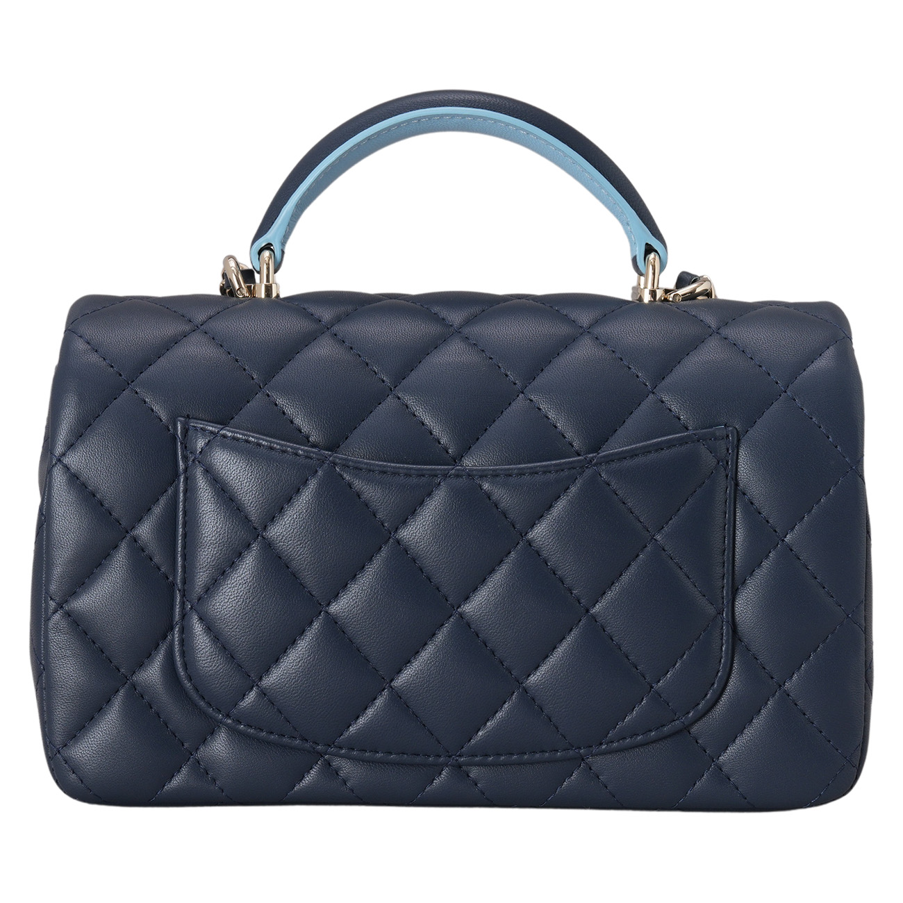 CHANEL(USED)샤넬 램스킨 클래식 뉴미니 탑핸들