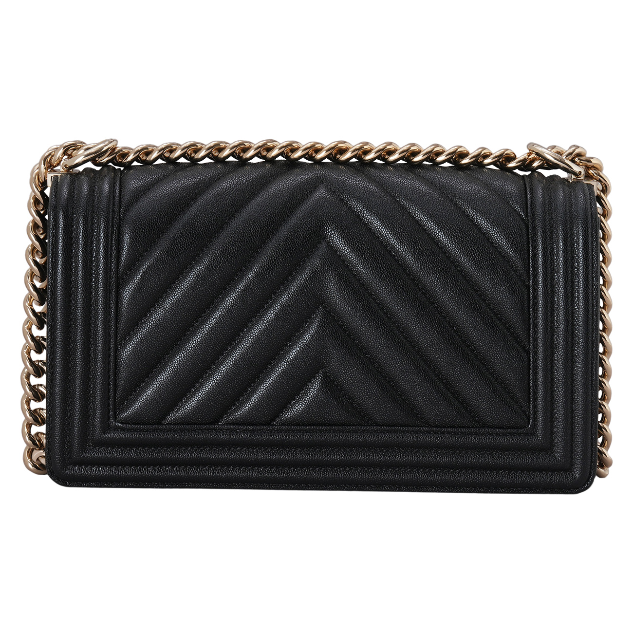 CHANEL(USED)샤넬 캐비어 쉐브론 보이샤넬 미듐 플랩백