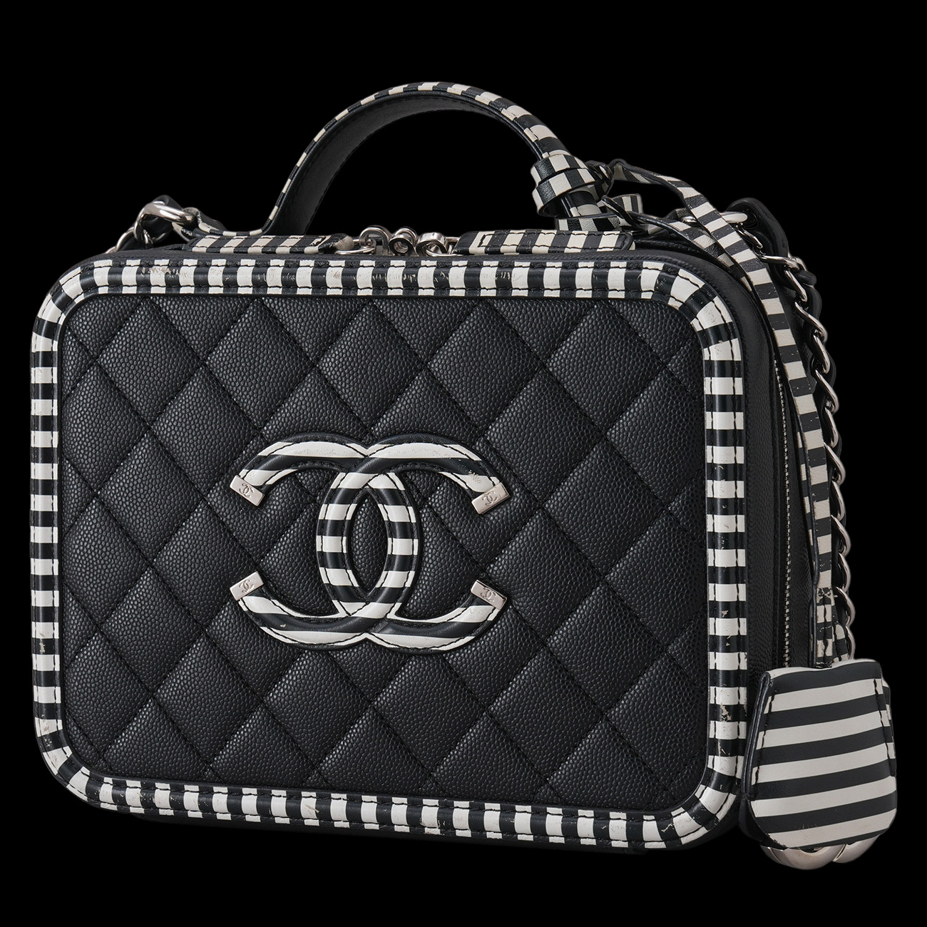 CHANEL(USED)샤넬 시즌 캐비어 코스메틱 케이스