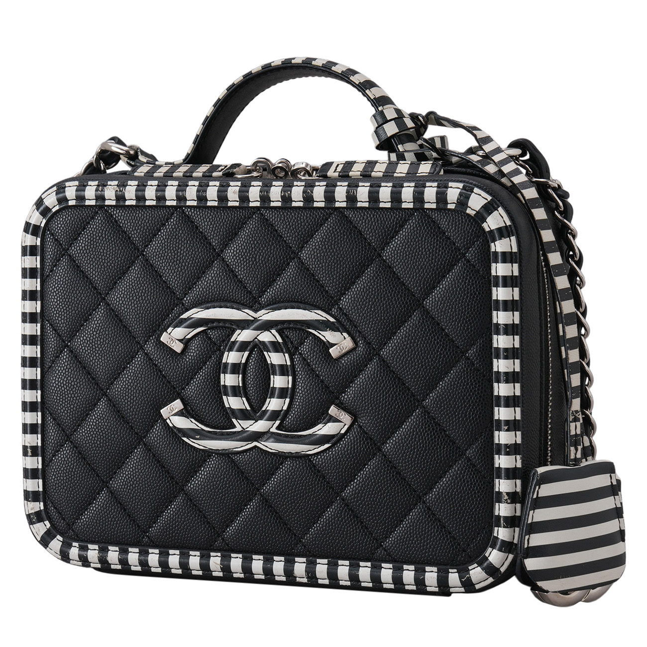 CHANEL(USED)샤넬 시즌 캐비어 코스메틱 케이스