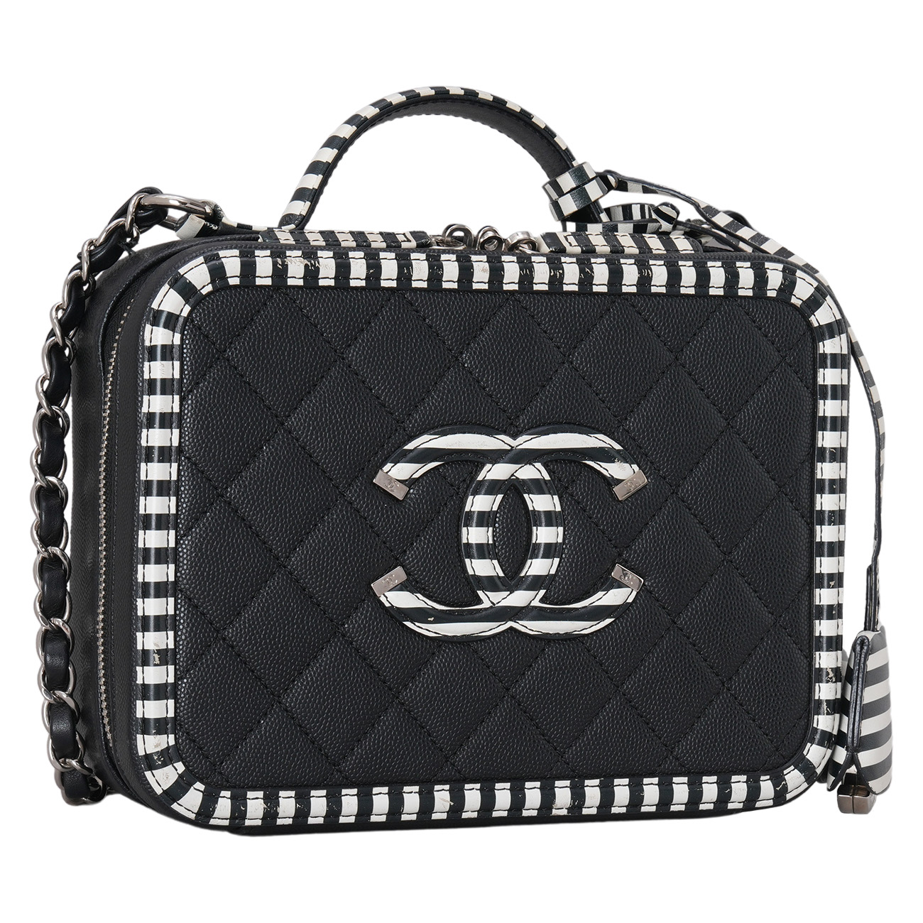 CHANEL(USED)샤넬 시즌 캐비어 코스메틱 케이스