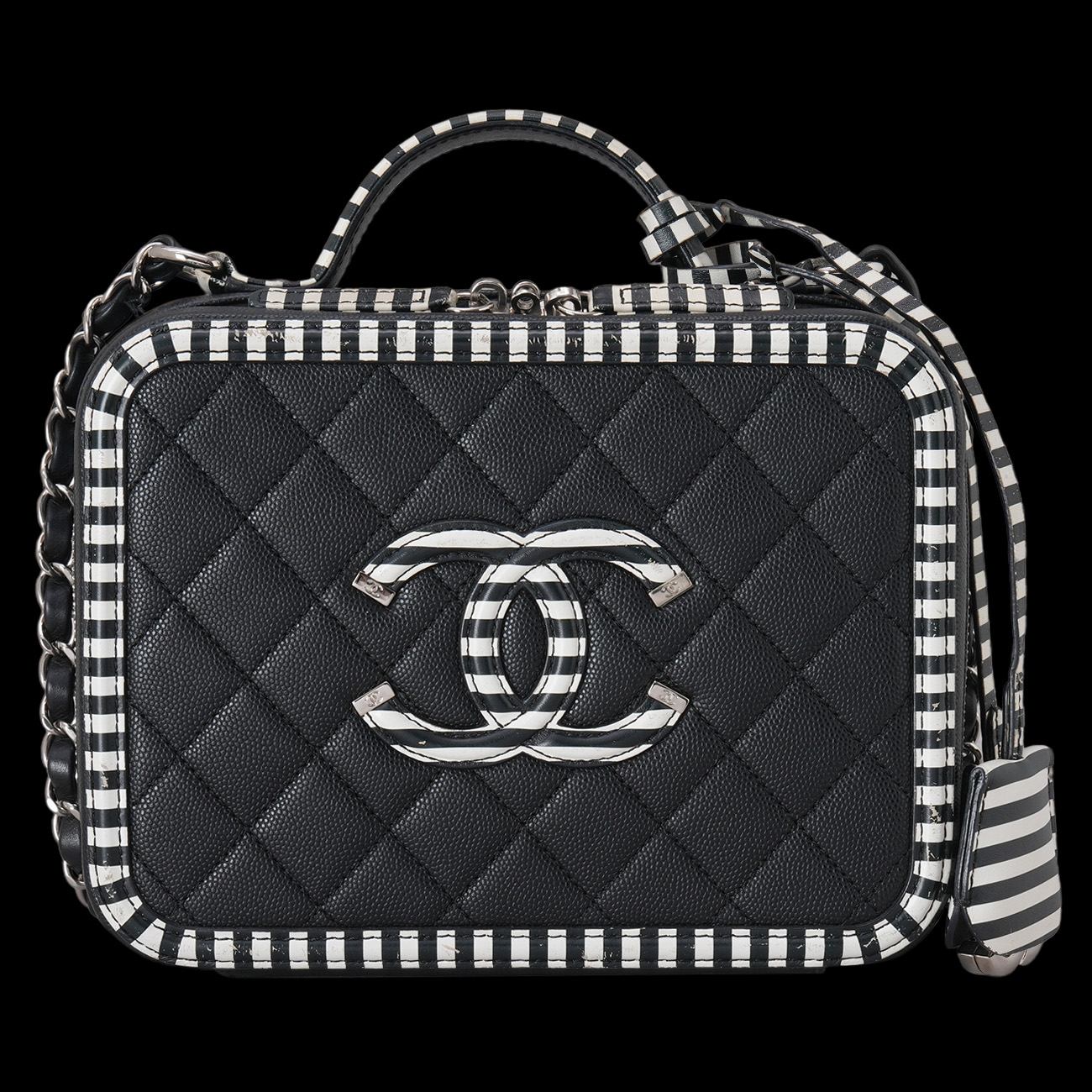 CHANEL(USED)샤넬 시즌 캐비어 코스메틱 케이스