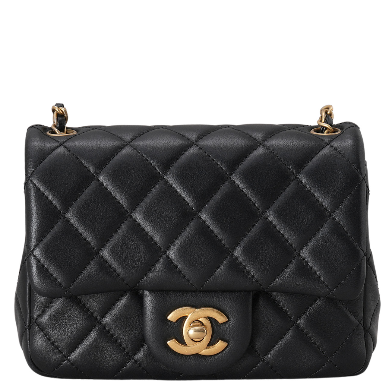 CHANEL(USED)샤넬 램스킨 클래식 쁘띠삭 골든볼