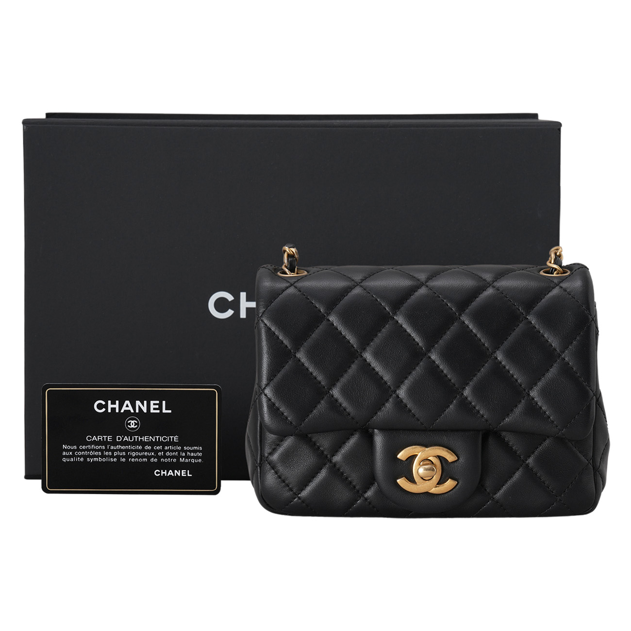 CHANEL(USED)샤넬 램스킨 클래식 쁘띠삭 골든볼