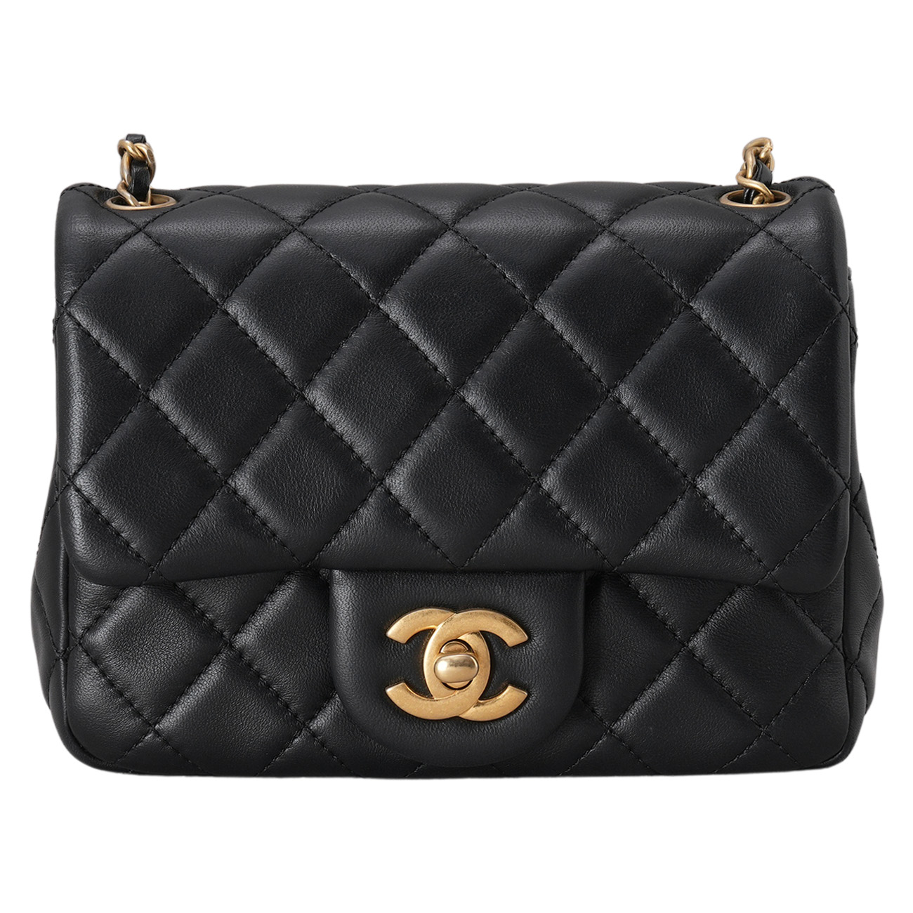 CHANEL(USED)샤넬 램스킨 클래식 쁘띠삭 골든볼