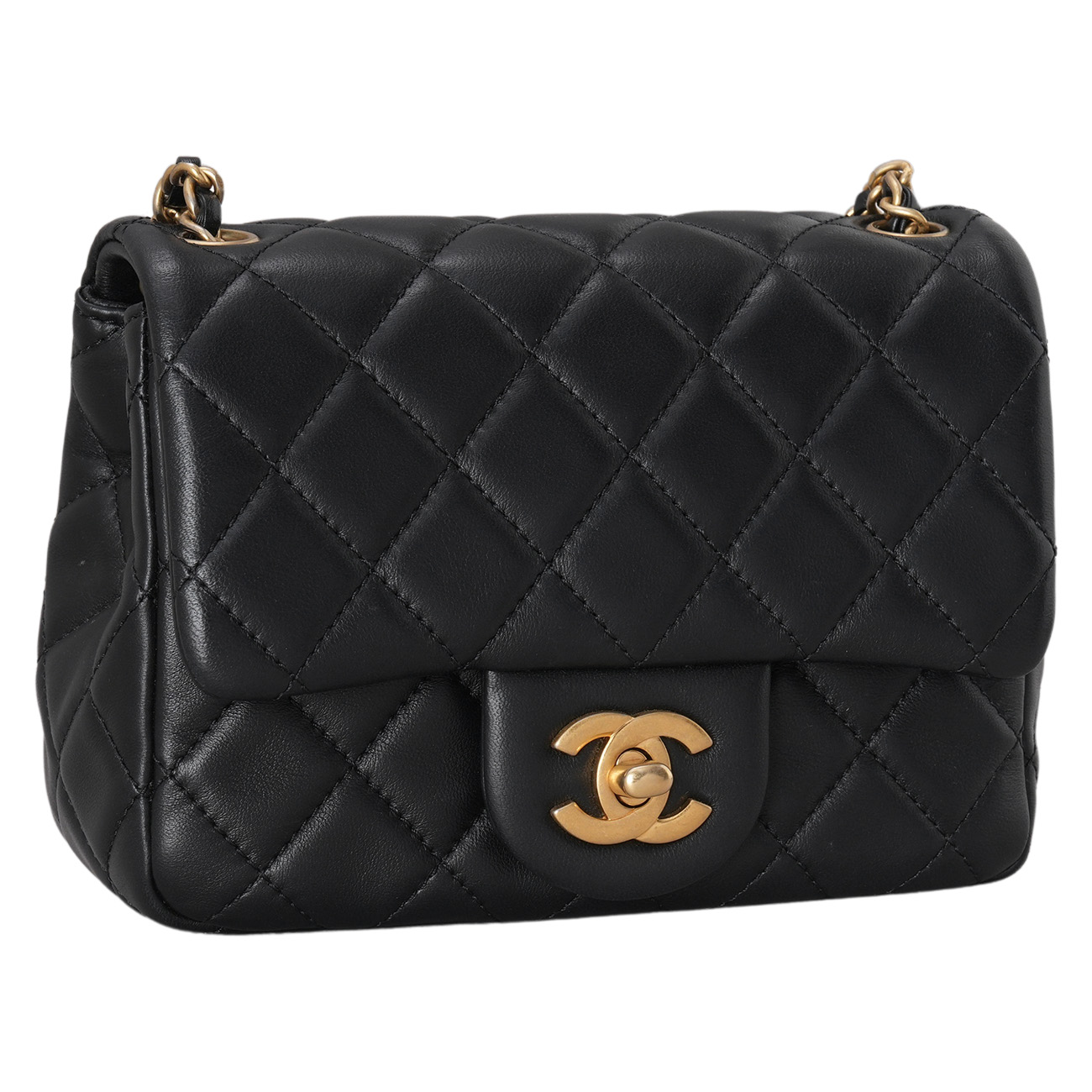 CHANEL(USED)샤넬 램스킨 클래식 쁘띠삭 골든볼