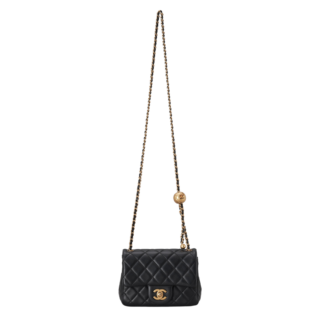 CHANEL(USED)샤넬 램스킨 클래식 쁘띠삭 골든볼
