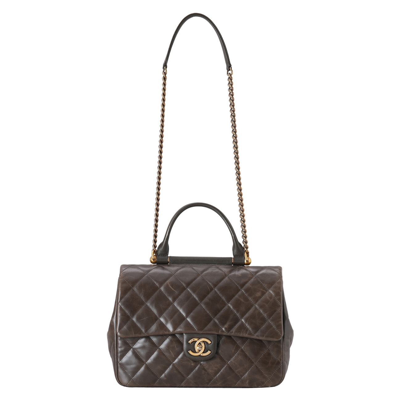 CHANEL(USED)샤넬 시즌 탑핸들 체인 숄더백