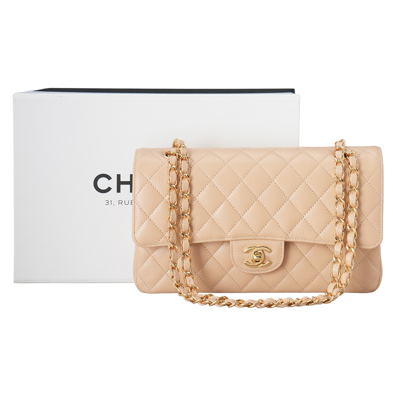 CHANEL(USED)샤넬 캐비어 클래식 미듐 플랩백