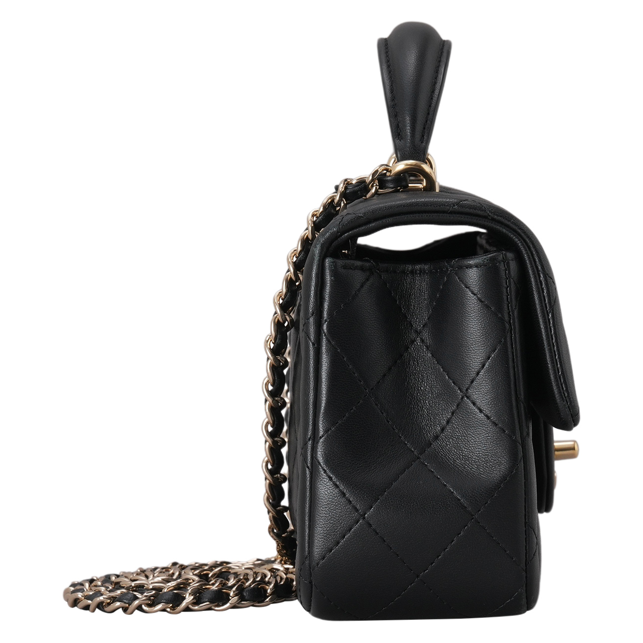 CHANEL(USED)샤넬 램스킨 클래식 뉴미니 탑핸들