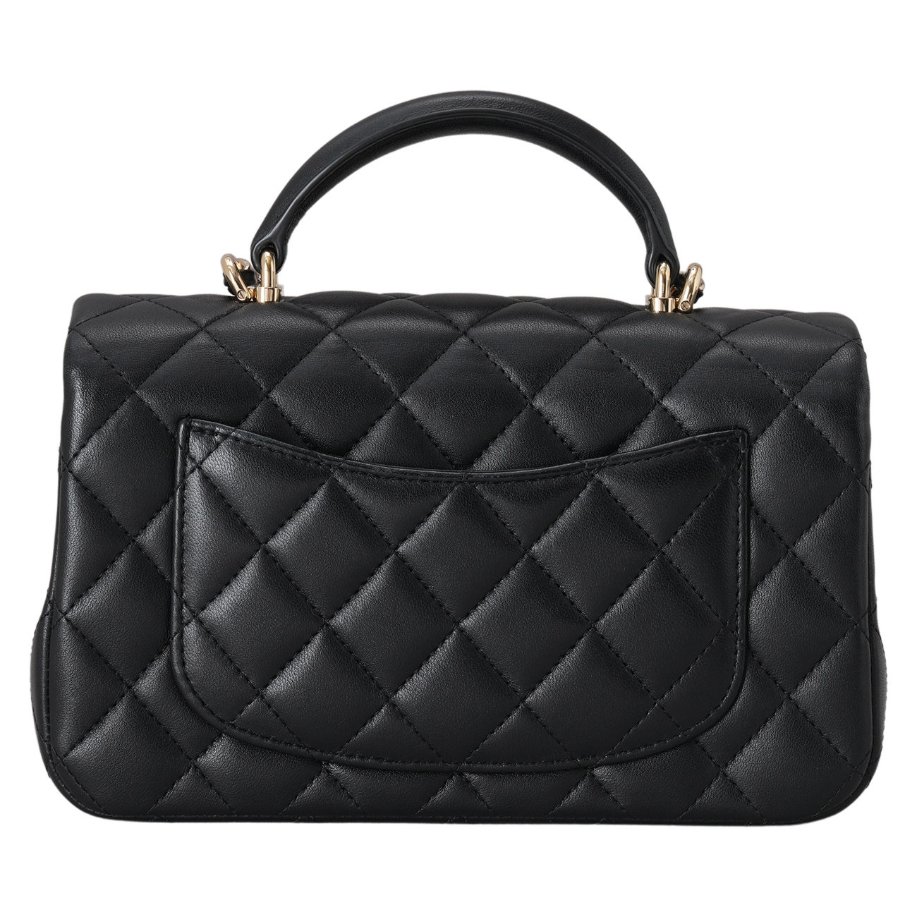 CHANEL(USED)샤넬 램스킨 클래식 뉴미니 탑핸들