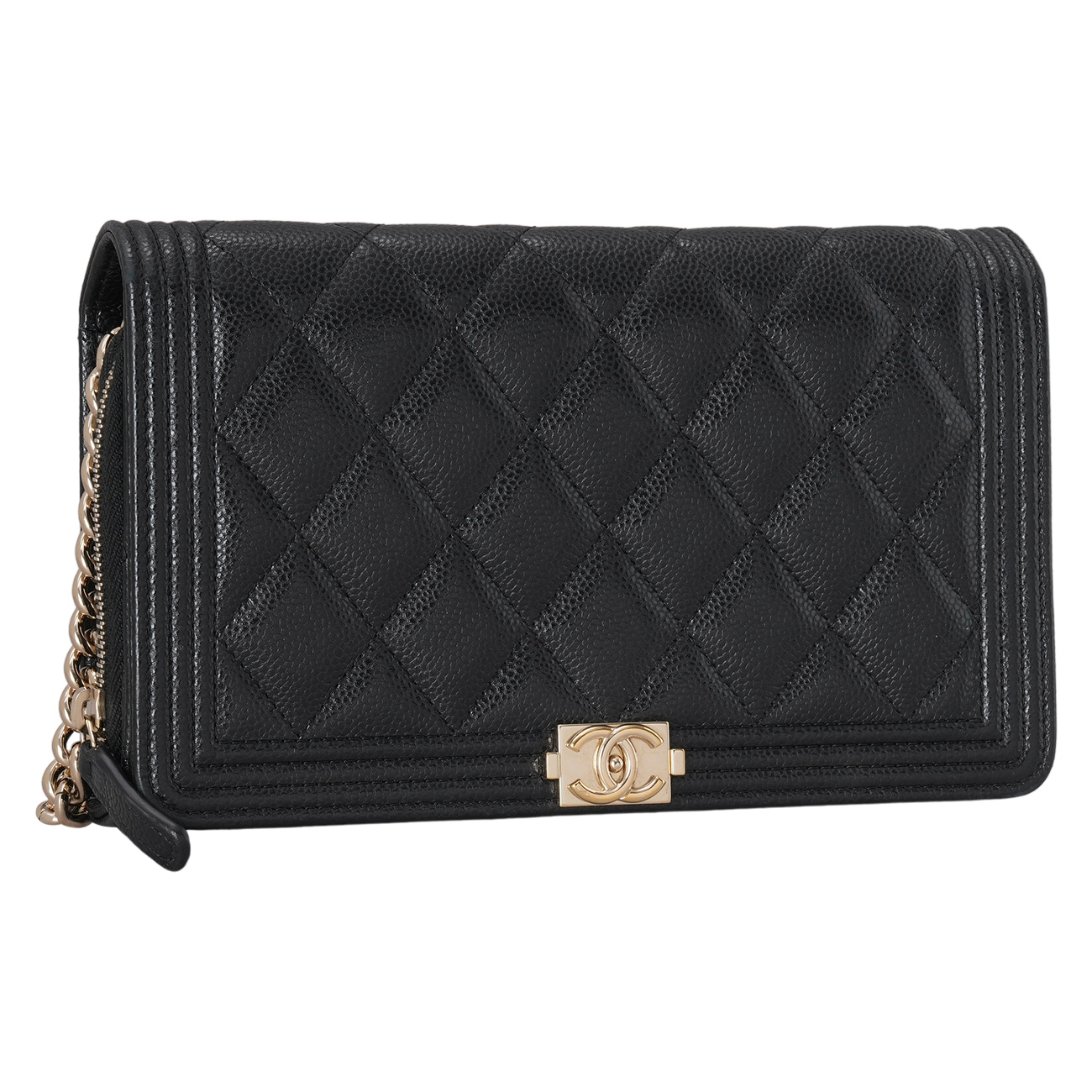 CHANEL(USED)샤넬 캐비어 보이샤넬 지퍼 WOC