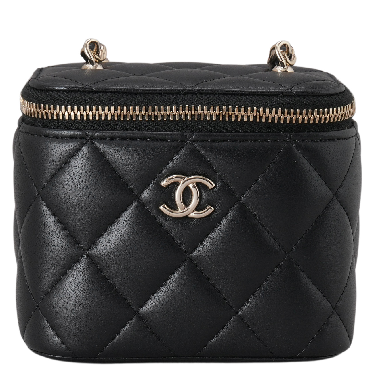 CHANEL(USED)샤넬 AP1447 램스킨 체크볼 베니티 미니 크로스백