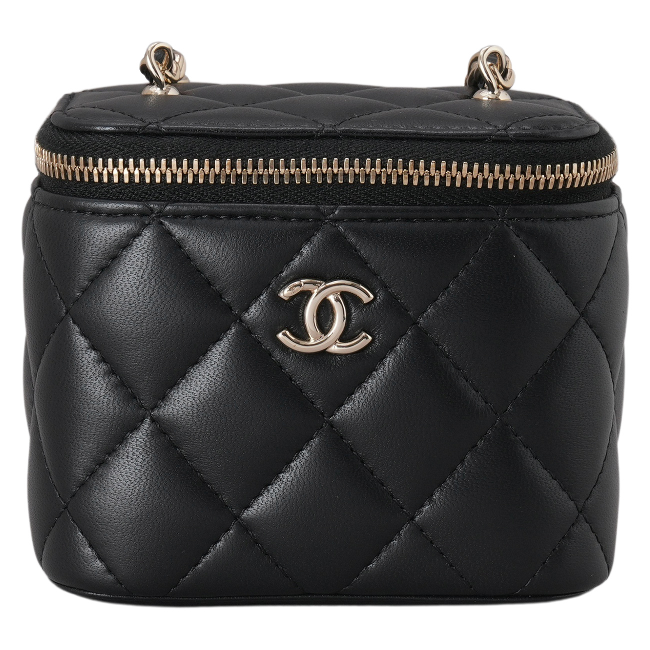 CHANEL(USED)샤넬 AP1447 램스킨 체크볼 베니티 미니 크로스백