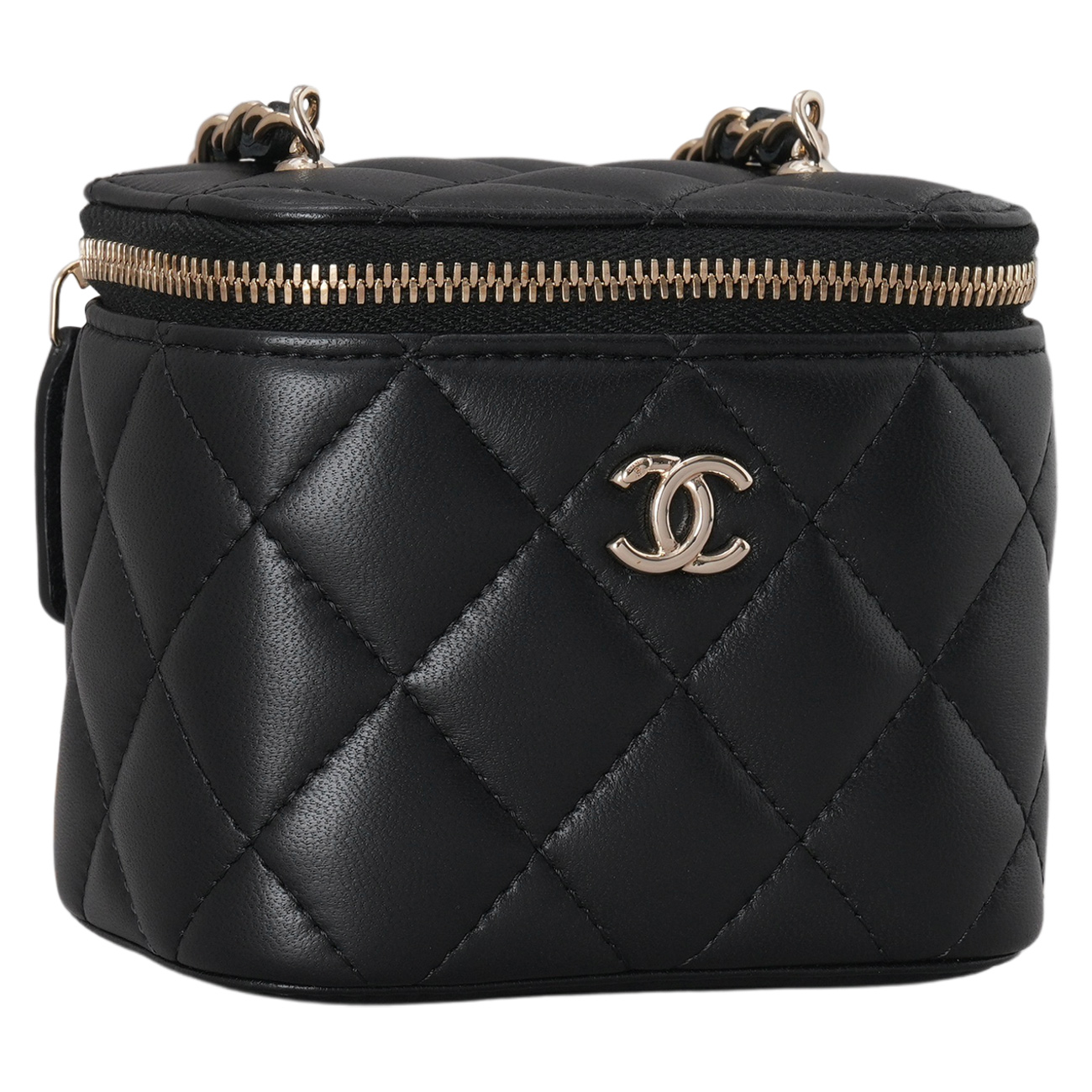 CHANEL(USED)샤넬 AP1447 램스킨 체크볼 베니티 미니 크로스백
