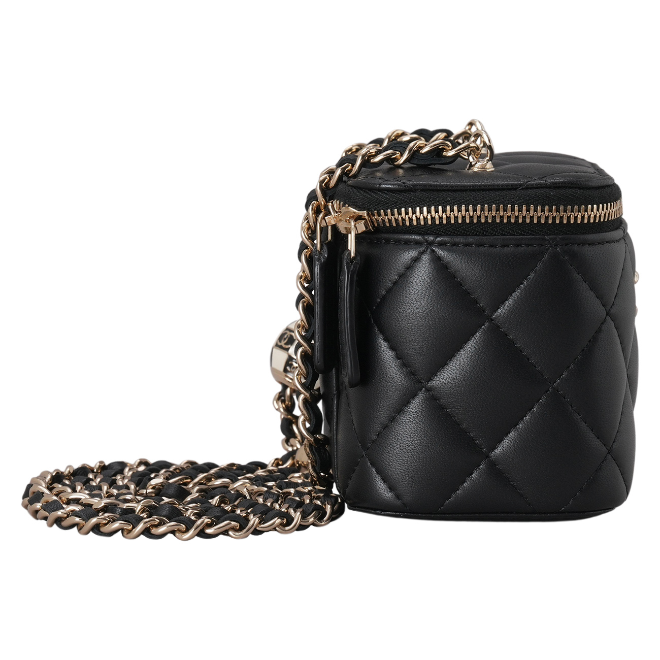 CHANEL(USED)샤넬 AP1447 램스킨 체크볼 베니티 미니 크로스백
